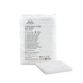 Gasa de algodón hidrofílica 10x10 cm 8 capas 17 hilos 100 ud
