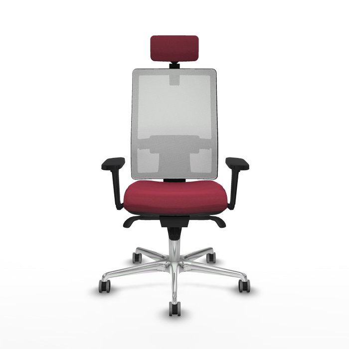 PIQUERAS Y CRESPO Silla de oficina Horna con mecanismo Sincro, Granate y Blanco PIQUERAS Y CRESPO Silla de oficina Horna con mecanismo Sincro, Granate y Blanco