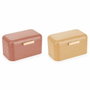 DKD Home Decor Set de 2 Paneras de Metal y Bambú, Colores Terracota y Amarillo