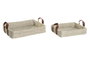 DKD Home Decor Set de 2 Bandejas de Decoración Seagrass y PU