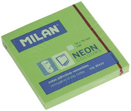Notas Adhesivas Milan 100H 76X76 Neon Verde (Set de 10)