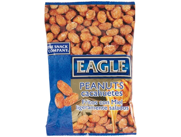 Eagle Cacahuetes Fritos con Miel Ligeramente Salados - Snacks - Bolsa 90 g Eagle Cacahuetes Fritos con Miel Ligeramente Salados - Snacks - Bolsa 90 g