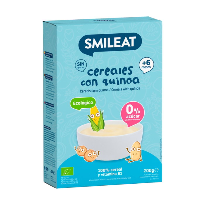 SMILEAT Papilla de cereales sin gluten con quinoa 200g Eco SMILEAT Papilla de cereales sin gluten con quinoa 200g Eco