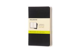 Cuaderno Moleskine Cahier 9X14 64H Lisa Negra Set De 3