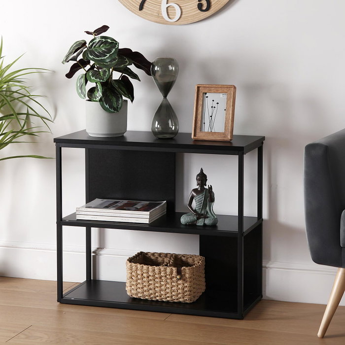 Versa Estantería de Metal Negro 70x60 cm - 30x60x70 cm