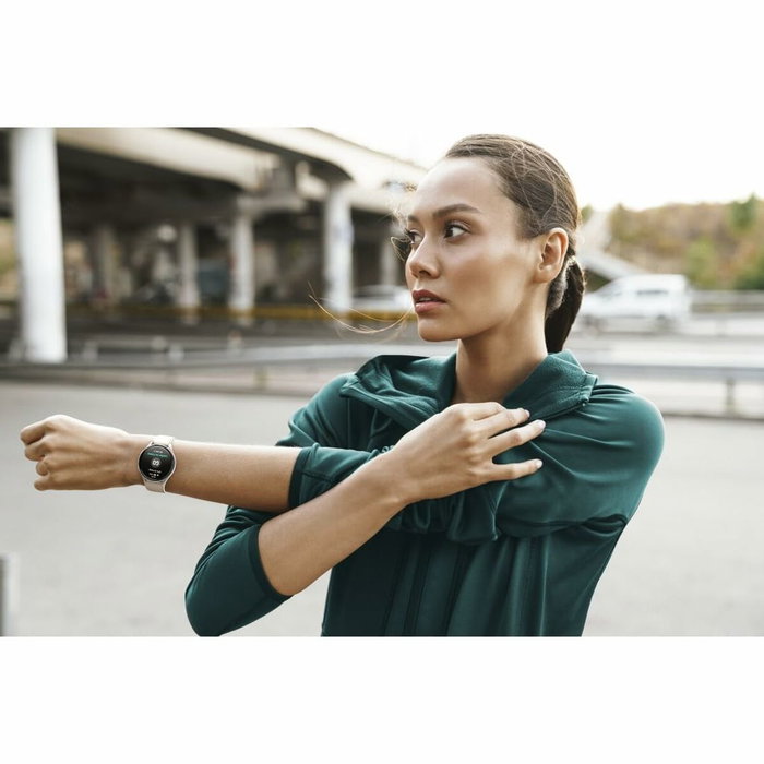 Hama Smartwatch 8900 con pantalla AMOLED, GPS y correa beige