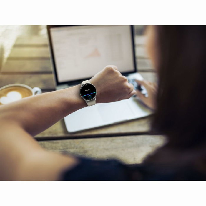Hama Smartwatch 8900 con pantalla AMOLED, GPS y correa beige