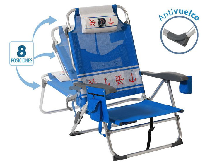 G. Silla de Aluminio 87X51X23 Cm Texteline 2X1 Azul