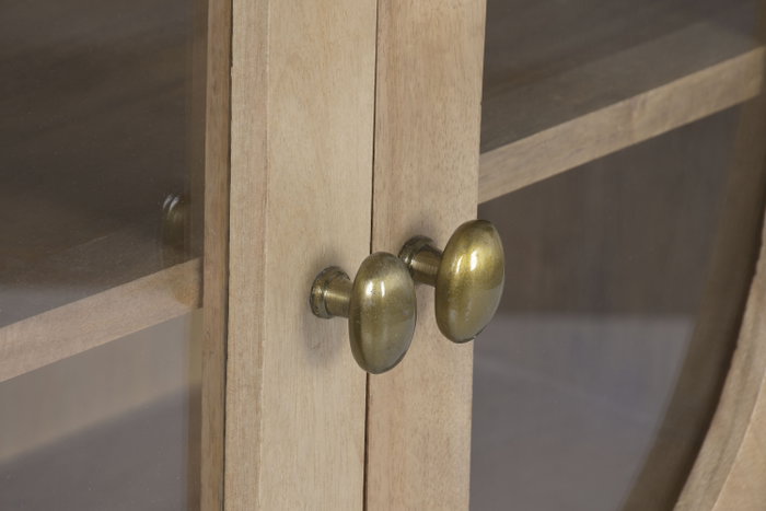 DKD Home Decor Vitrina de Madera Maciza de Mango Natural 120x50x205