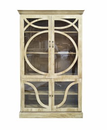 DKD Home Decor Vitrina de Madera Maciza de Mango Natural 120x50x205