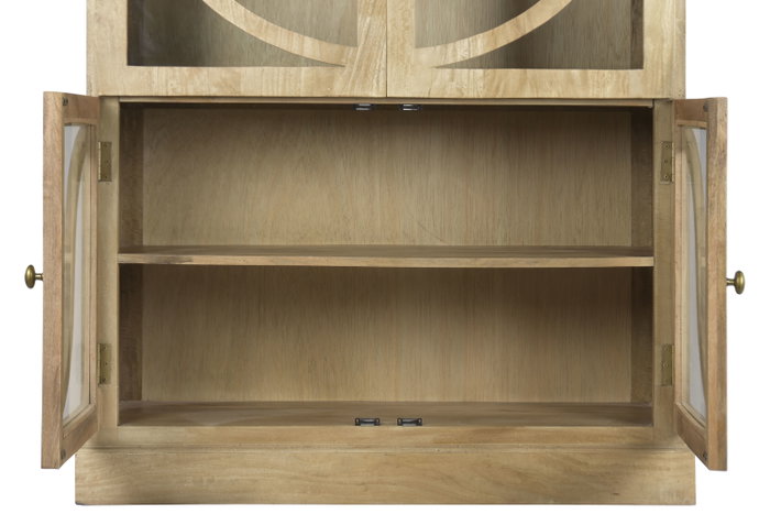 DKD Home Decor Vitrina de Madera Maciza de Mango Natural 120x50x205
