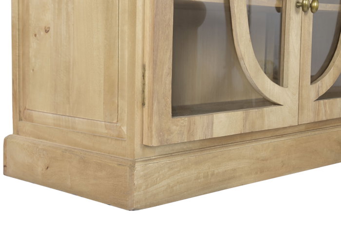 DKD Home Decor Vitrina de Madera Maciza de Mango Natural 120x50x205