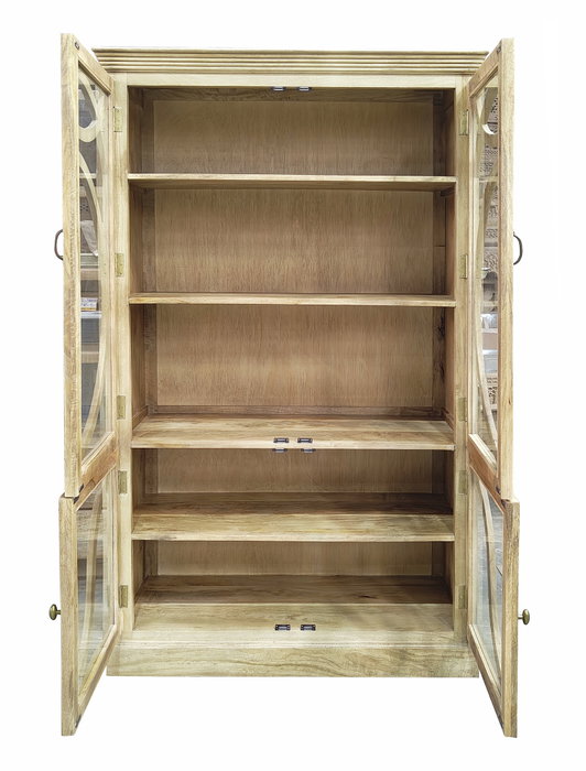 DKD Home Decor Vitrina de Madera Maciza de Mango Natural 120x50x205