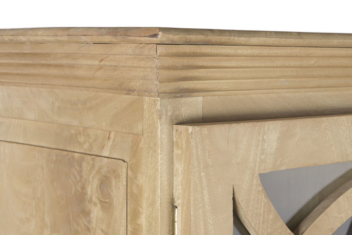 DKD Home Decor Vitrina de Madera Maciza de Mango Natural 120x50x205