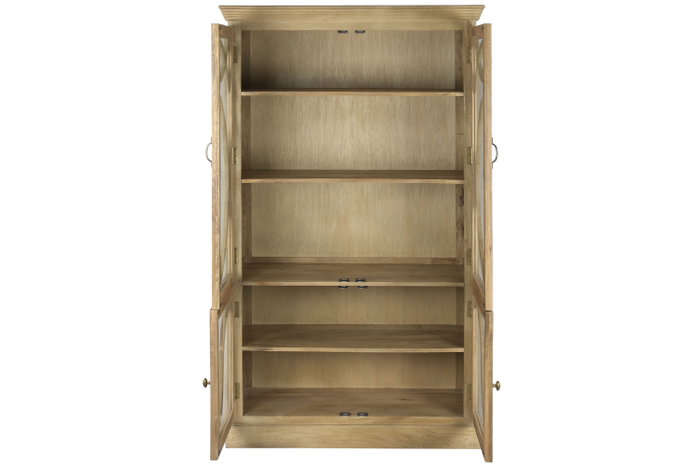 DKD Home Decor Vitrina de Madera Maciza de Mango Natural 120x50x205