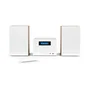 Thomson micro sound system bt radio fm/cd/mp3/usb wood finish white mic121bt