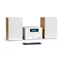 Thomson micro sound system bt radio fm/cd/mp3/usb wood finish white mic121bt