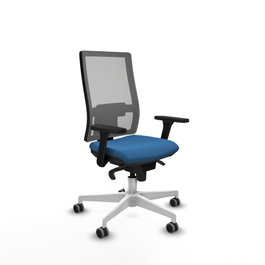 PIQUERAS Y CRESPO Silla de oficina Horna con mecanismo Sincro, Azul claro y Gris