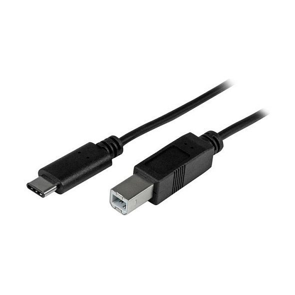 StarTech.com Cable USB-C a USB B 2.0 de 2m, Macho a Macho, Negro