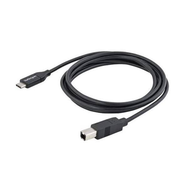 StarTech.com Cable USB-C a USB B 2.0 de 2m, Macho a Macho, Negro