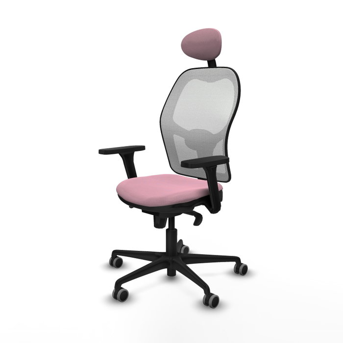 PIQUERAS Y CRESPO Silla de oficina Jorquera Rosa y Blanca