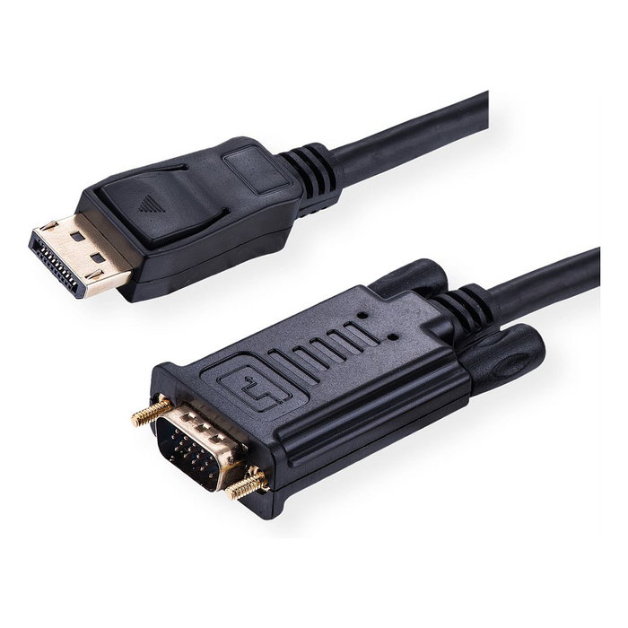 VALUE Cable Adaptador DisplayPort a VGA, 2 m, Negro
