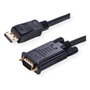 VALUE Cable Adaptador DisplayPort a VGA, 2 m, Negro