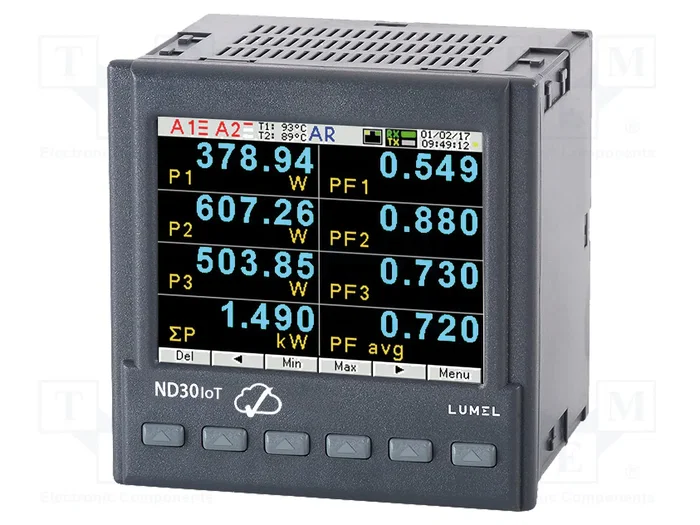 LUMEL ND30IOT Medidor de Parámetros de Red Digital con LCD TFT 3,5 pulgadas
