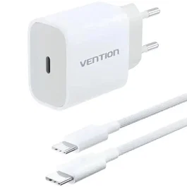 Vention Cargador de Pared 20W con USB-C y Cable USB-C Blanco G16W0-EU