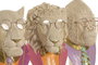 DKD Home Decor Set de 3 Figuras de Resina Tigre, León y Gorila