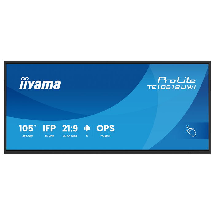 IIYAMA TE10518UWI-B1AG 265.7cm (105") 21:9 M-Touch 5K Ultra HD LED VA 4xHDMI 8GB 64GB Android 13 IIYAMA TE10518UWI-B1AG 265.7cm (105") 21:9 M-Touch 5K Ultra HD LED VA 4xHDMI 8GB 64GB Android 13