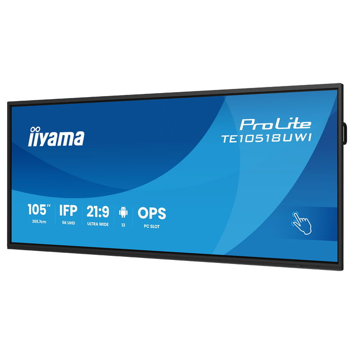 IIYAMA TE10518UWI-B1AG 265.7cm (105") 21:9 M-Touch 5K Ultra HD LED VA 4xHDMI 8GB 64GB Android 13 IIYAMA TE10518UWI-B1AG 265.7cm (105") 21:9 M-Touch 5K Ultra HD LED VA 4xHDMI 8GB 64GB Android 13