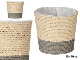 Ibergarden Macetero Cuerda 11x10.5x11 cm Gris Natural Plástico (Set de 24)