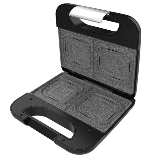 Cecotec 02953 Sandwichera Rock'ntoast Square + Negro, Acero inoxidable