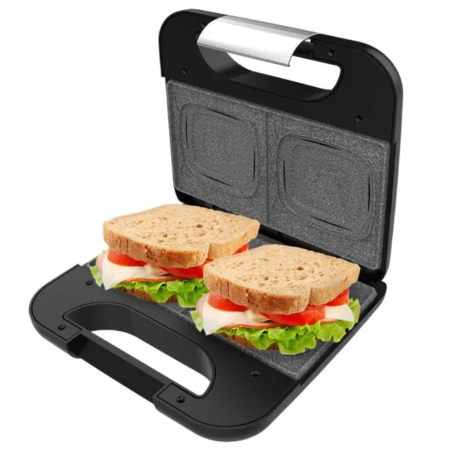 Cecotec 02953 Sandwichera Rock'ntoast Square + Negro, Acero inoxidable