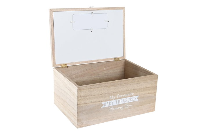 DKD Home Decor Baby safari 22 Caja Decorativa Mdf Gris Natural 30 x 20 x 15 cm (2 Unidades)