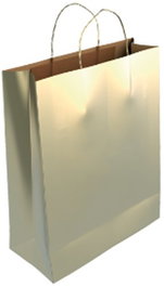 ANDINA Bolsa de Papel Kraft Liso 40x46x18 cm Crudo/Oro Tamaño XL