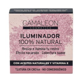 Camaleon Cosmetics Iluminador Rosa 2.5Gr Efecto Nacarado Maquillaje Facial Natural Vegano