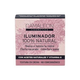 Camaleon Cosmetics Iluminador Rosa 2.5Gr Efecto Nacarado Maquillaje Facial Natural Vegano