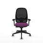 PIQUERAS Y CRESPO Silla de oficina Cilanco con mecanismo Sincro, Morado y Negro