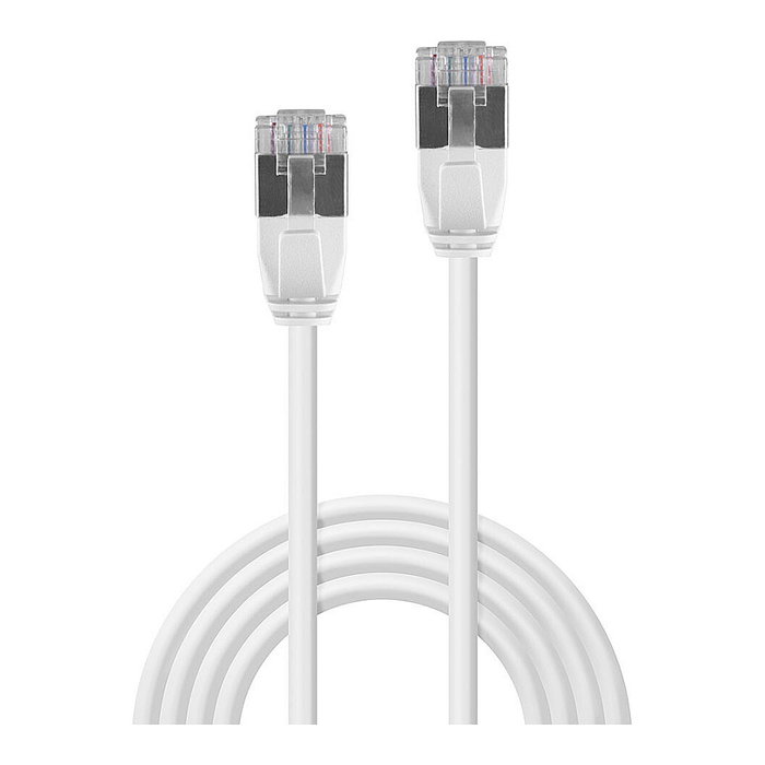 LINDY Patchkabel Cat.6A U/FTP (STP) Ultra Slim Gris 0.5m, 30 AWG, Cobre, 500 MHz, RJ-45 Macho Derecho