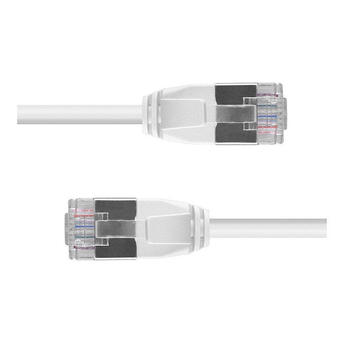 LINDY Patchkabel Cat.6A U/FTP (STP) Ultra Slim Gris 0.5m, 30 AWG, Cobre, 500 MHz, RJ-45 Macho Derecho