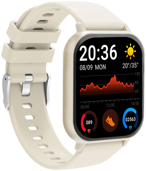 Denver Smartwatch con Bluetooth, frecuencia cardíaca y presión arterial - Blanco Denver Smartwatch con Bluetooth, frecuencia cardíaca y presión arterial - Blanco