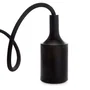 Portalámparas E27 con Cable y Rosetón Negro para Crear Ambiente Moderno y Minimalista