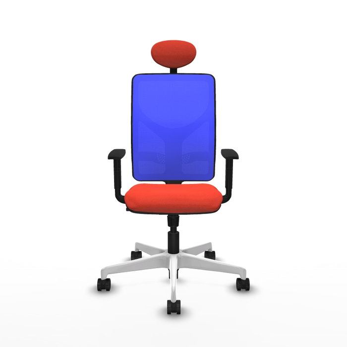 PIQUERAS Y CRESPO Silla de oficina Motilla con mecanismo Sincro, Tela Naranja oscuro y Malla Azul PIQUERAS Y CRESPO Silla de oficina Motilla con mecanismo Sincro, Tela Naranja oscuro y Malla Azul