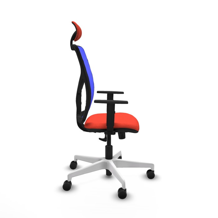 PIQUERAS Y CRESPO Silla de oficina Motilla con mecanismo Sincro, Tela Naranja oscuro y Malla Azul PIQUERAS Y CRESPO Silla de oficina Motilla con mecanismo Sincro, Tela Naranja oscuro y Malla Azul