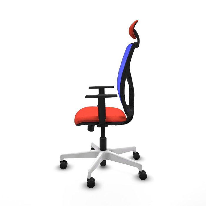 PIQUERAS Y CRESPO Silla de oficina Motilla con mecanismo Sincro, Tela Naranja oscuro y Malla Azul PIQUERAS Y CRESPO Silla de oficina Motilla con mecanismo Sincro, Tela Naranja oscuro y Malla Azul