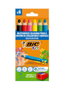 BIC Kids Lápices de Colores Multisuperficie 3 en 1, Estuche de 6 Unidades