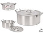KINVARA Cacerola de Aluminio 36 cm 18 L Plata (Pack de 2)