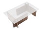 Nordure Mesa de Centro Flavio Nogal Cristal Templado Tablero Melamina 105x65x30 cm